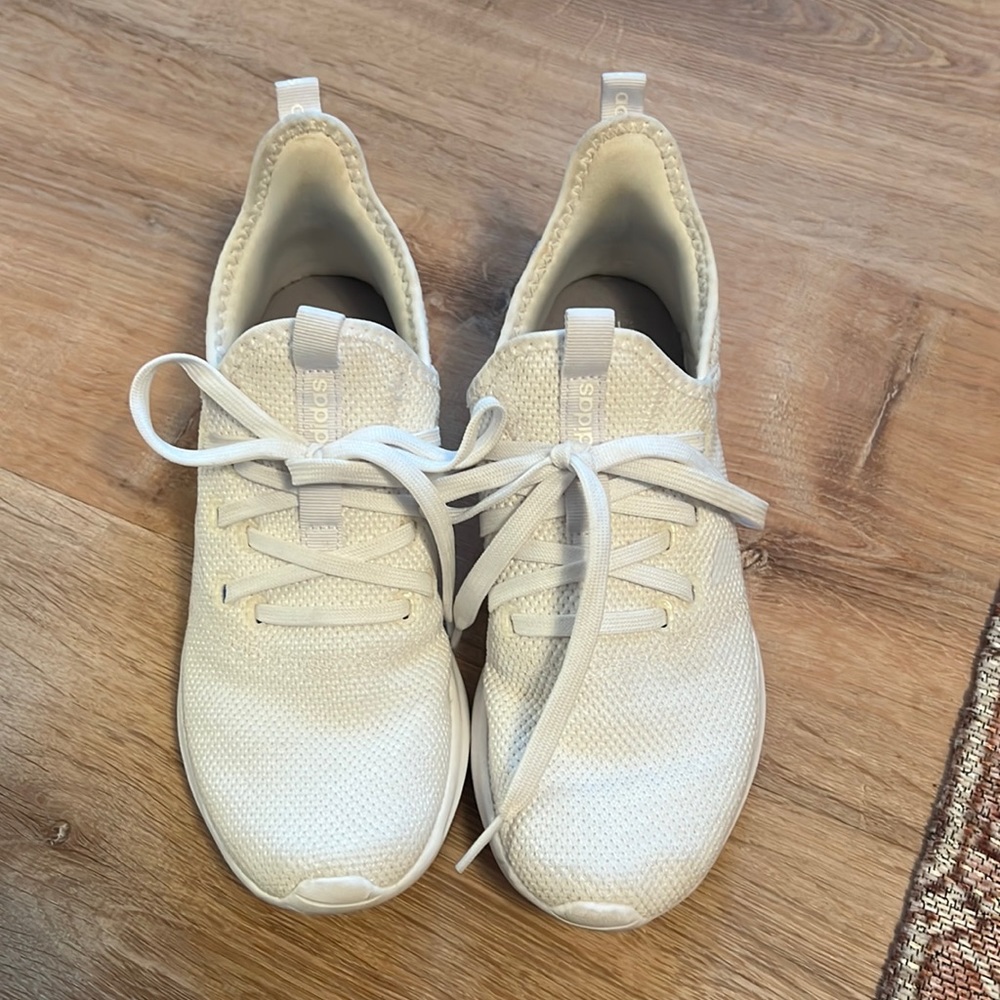 Adidas cloud foam white tennis shoes